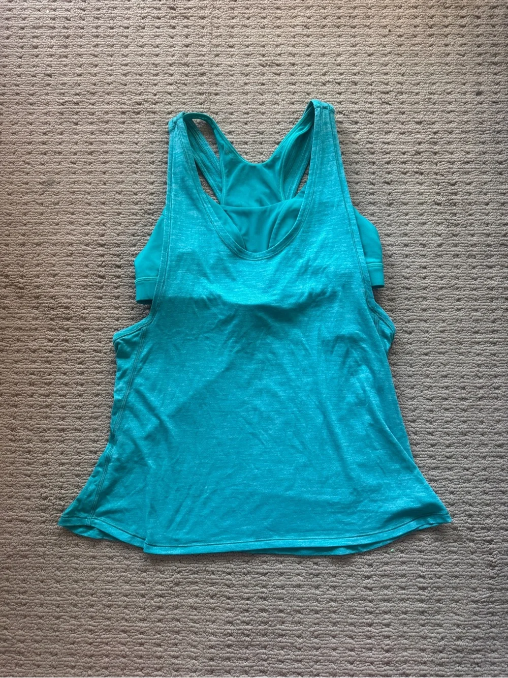 Lululemon Glide and Stride Tank Size 10 Heathered Black 2 in 1